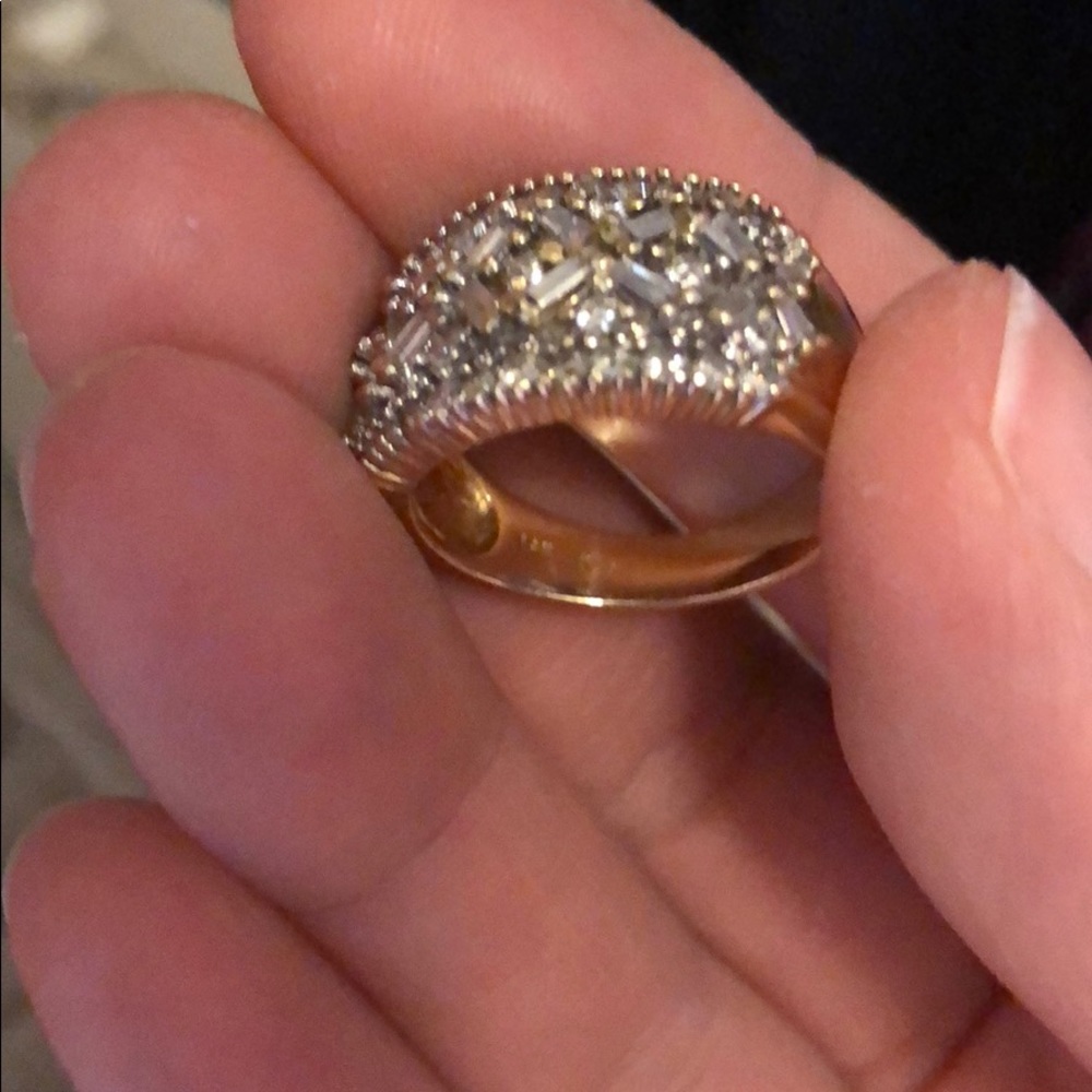 14k 1 ctw Diamond and Solid Gold Starburst Ring 7 - Picture 4 of 4
